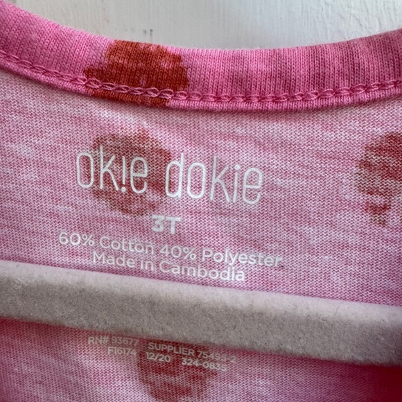 Okie Dokie 3T Girls Pink Ruffled A-line Short Sleeve Dress with Polka Dots - Picture 4 of 6